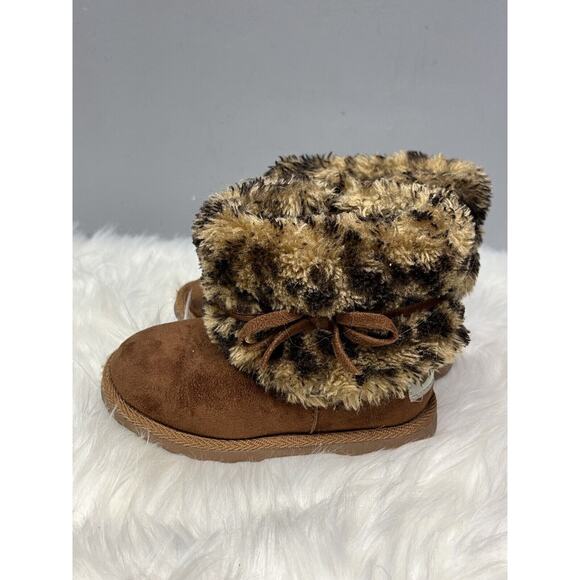MAKALU California BOOT Girls 8 Plush Leopard Faux Fur, Full Length Zip - Picture 6 of 12